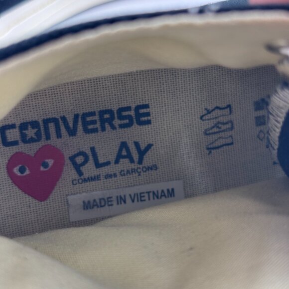 Comme Des Garçons PLAY Converse High Top Sneakers Mens 10 Womens 12 Heart Logo - Picture 11 of 12